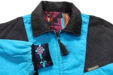 画像8: 90s USA製 Rode Walker ネイティブ柄 シャモア×ダック地 リバーシブル ジャケット M (8)