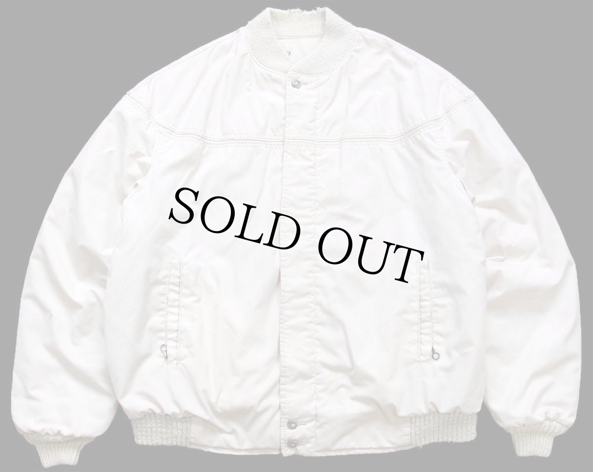 画像1: 70s derby of San Francisco ペイズリー 総柄 キルティングライナー ダービージャケット アイボリー 44 (1)