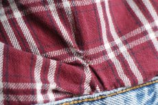 画像6: 90s Levi'sリーバイス チェック ネルライナー ダメージ デニムジャケット 4ポケット XL (6)