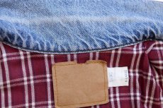 画像4: 90s Levi'sリーバイス チェック ネルライナー ダメージ デニムジャケット 4ポケット XL (4)