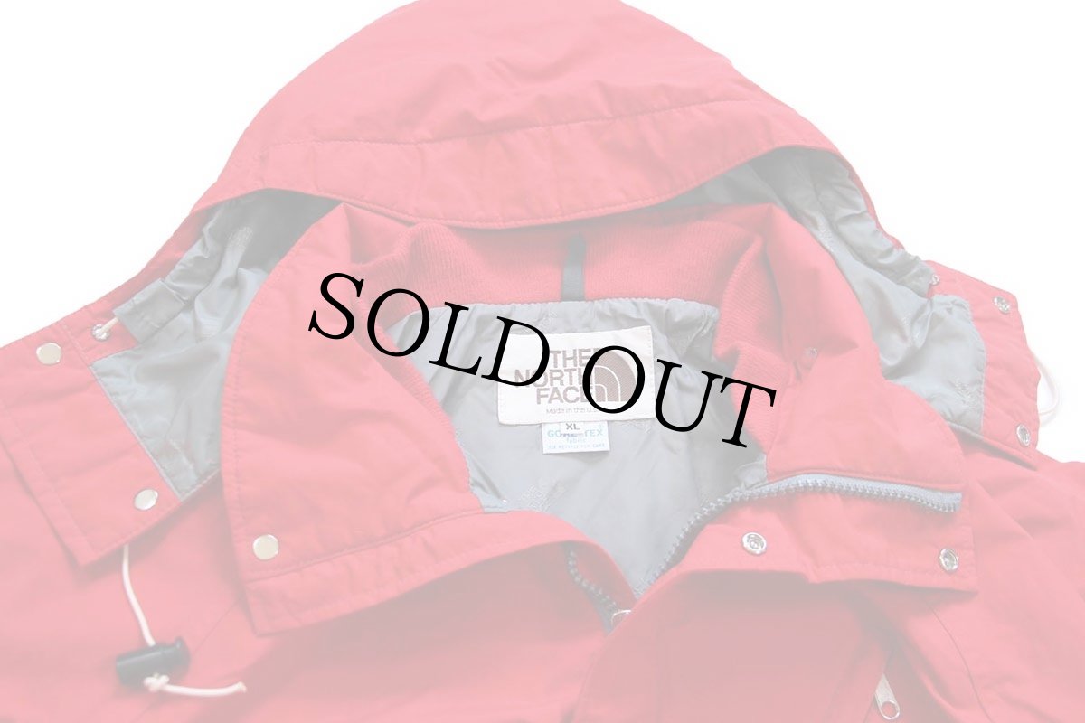 画像4: 80s USA製 THE NORTH FACEノースフェイス 茶タグ GORE-TEXゴアテックス ナイロン マウンテンパーカー 赤 XL (4)