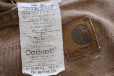 画像6: 00s メキシコ製 carharttカーハート ペンキ飛び ダブルニー ダック地 ペインターパンツ 茶 W40 L34 (6)