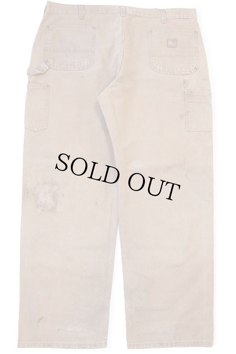 画像3: carharttカーハート ダブルニー ダック地 ペインターパンツ 茶 W42 (3)