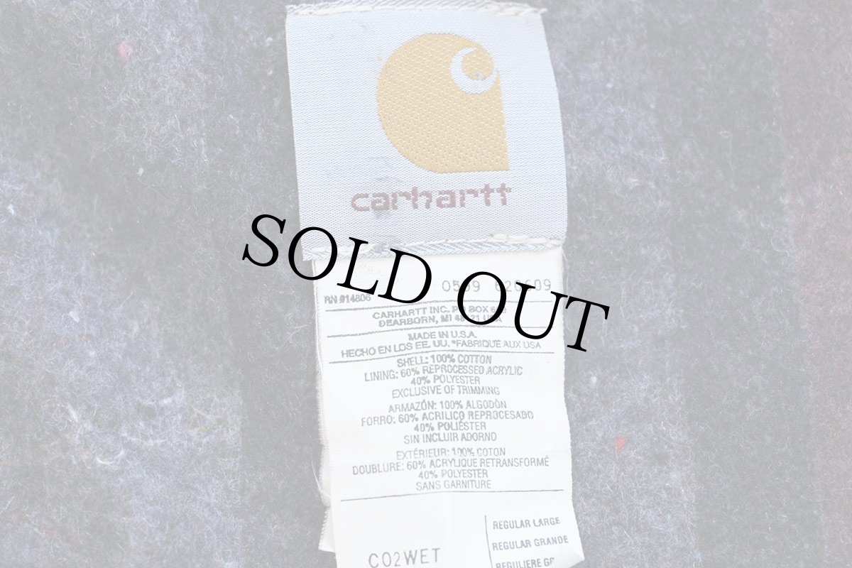 画像4: 90s USA製 carharttカーハート ブランケットライナー ダック地 チョアコート カバーオール 薄茶 R-L (4)