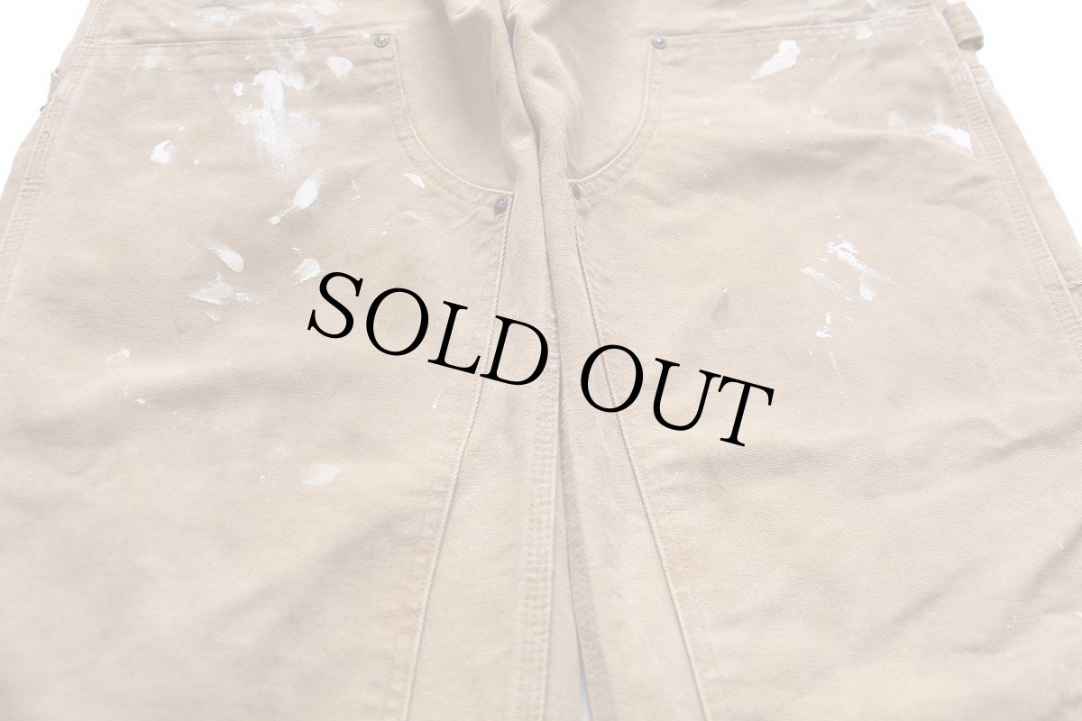 画像7: 00s メキシコ製 carharttカーハート ペンキ飛び ダブルニー ダック地 ペインターパンツ 茶 W36 L32 (7)