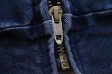 画像5: 90s USA製 carharttカーハート 刺繍入り キルティングライナー ダック地 アクティブジャケット パーカー 紺 フェード XL (5)