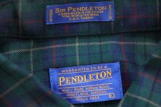 画像4: メキシコ製 SIR PENDLETONサーペンドルトン AUTHENTIC TARTAN タータンチェック ボタンダウン ウーステッド ウールシャツ L (4)