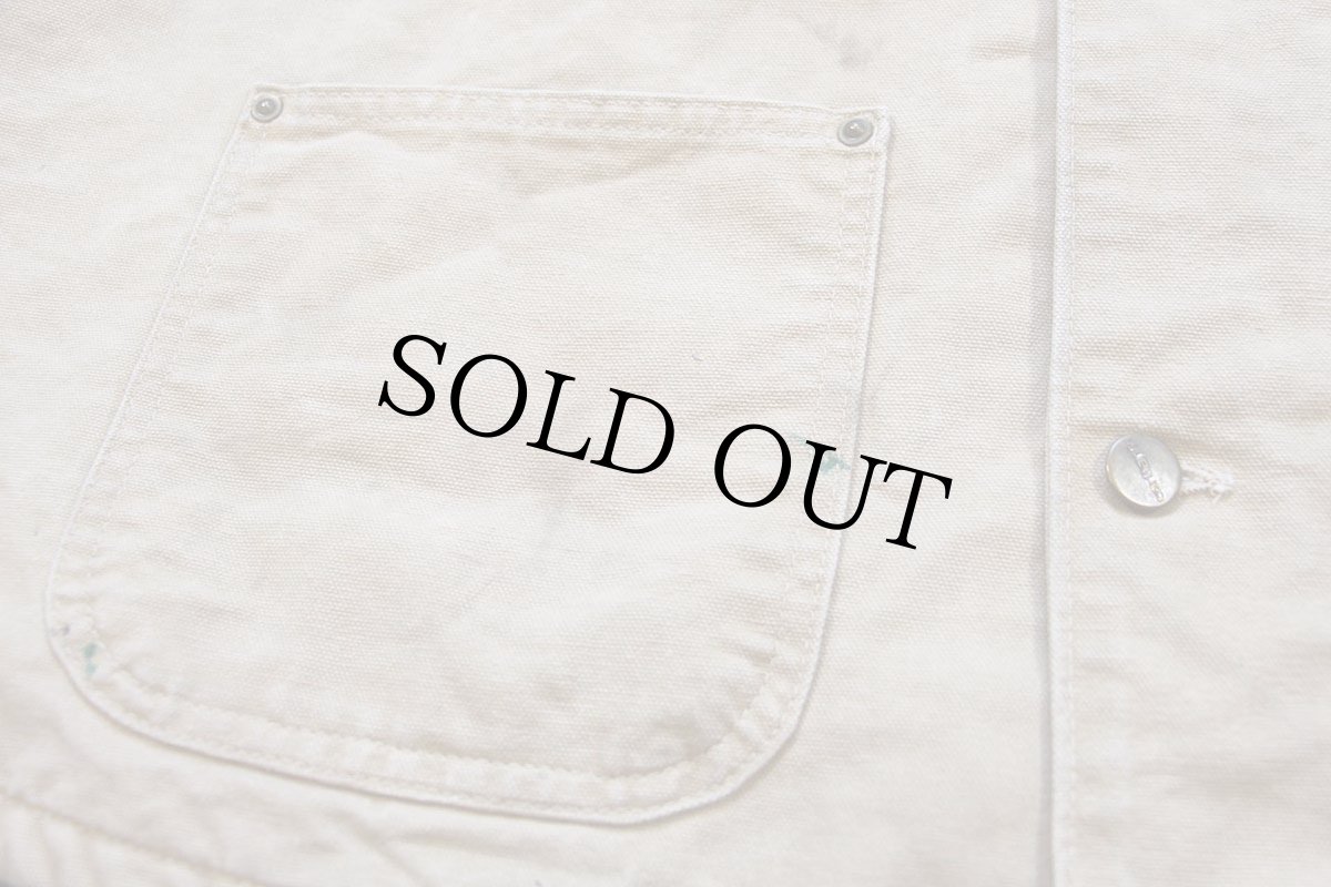 画像7: 90s USA製 carharttカーハート ブランケットライナー ダック地 チョアコート カバーオール 薄茶 R-L (7)