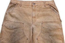 画像4: carharttカーハート ダブルニー ダック地 ペインターパンツ 茶 W42 (4)