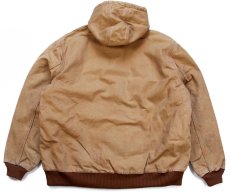 画像2: 00s メキシコ製 carharttカーハート キルティングライナー ダック地 アクティブジャケット パーカー 茶 2XL-T★特大 (2)