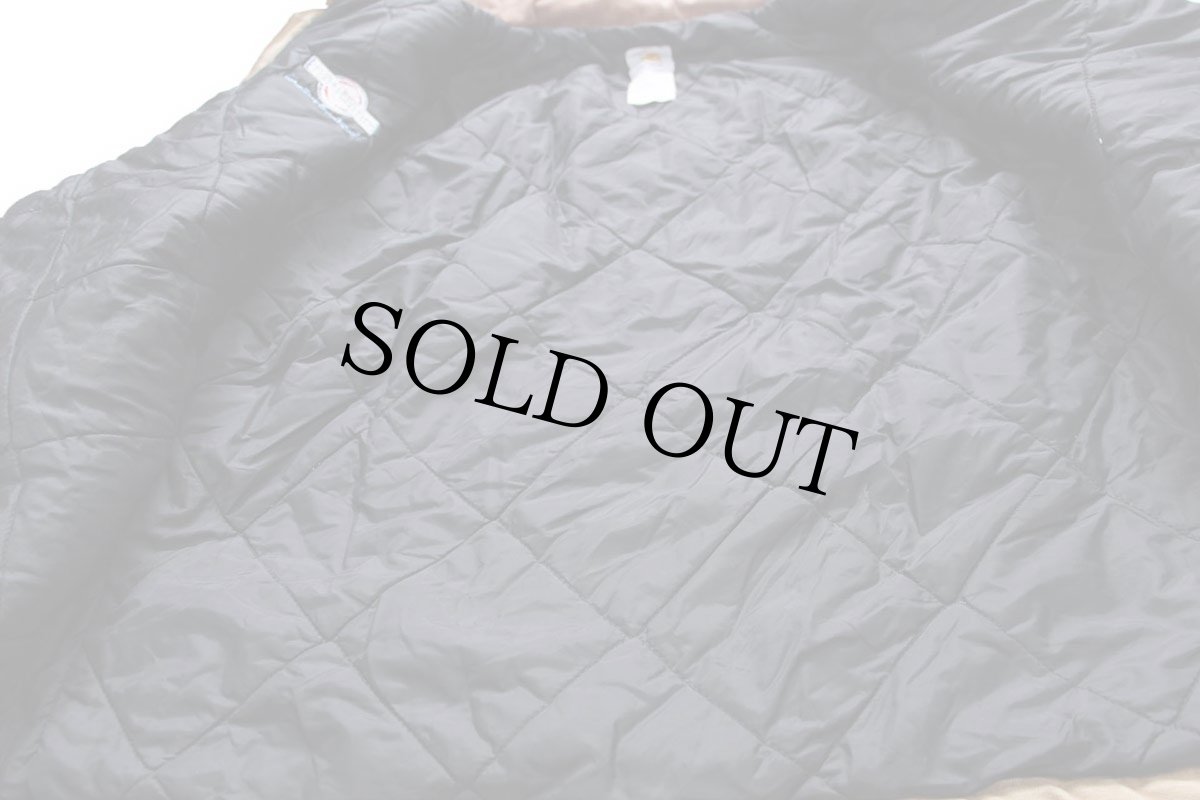 画像5: 00s USA製 carharttカーハート Miron ロゴ刺繍 キルティングライナー ダック地 トラディショナルジャケット 茶 フェード 52T (5)