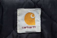 画像4: 90s carharttカーハート キルティングライナー ダック地 トラディショナルコート 茶 フェード (4)