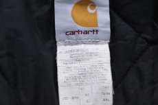 画像4: 00s USA製 carharttカーハート Miron ロゴ刺繍 キルティングライナー ダック地 トラディショナルジャケット 茶 フェード 52T (4)
