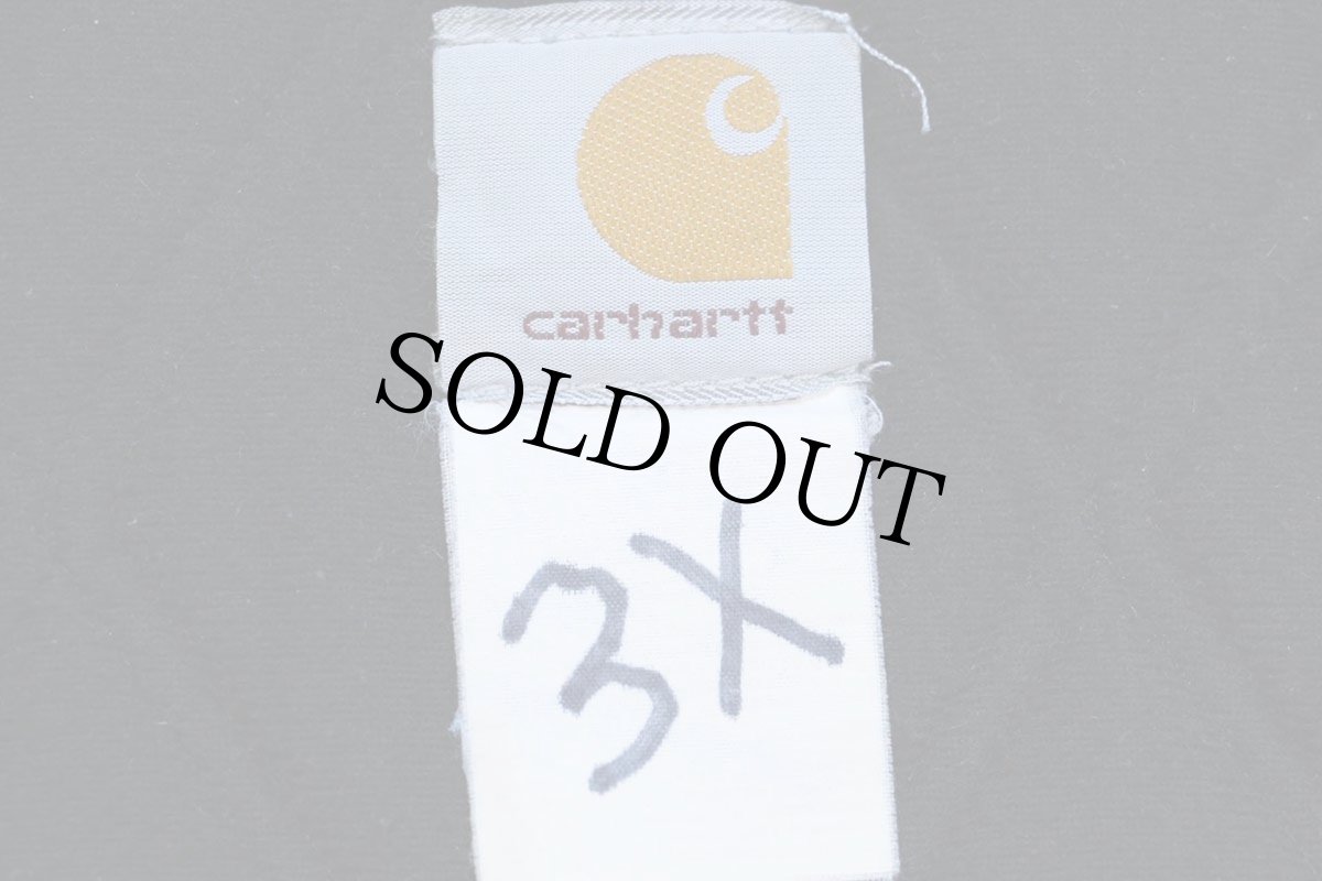 画像4: 90s USA製 carharttカーハート キルティングライナー ダック地 アクティブジャケット パーカー 茶 フェード 特大 (4)