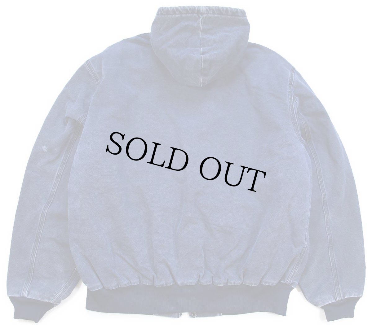 画像2: 90s USA製 carharttカーハート 刺繍入り キルティングライナー ダック地 アクティブジャケット パーカー 紺 フェード XL (2)