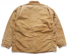 画像2: 80s carharttカーハート ブランケットライナー ダック地 チョアコート カバーオール 茶 フェード (2)