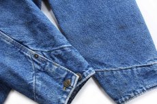 画像8: 00s USA製 carharttカーハート ANDRITZ 刺繍 ブランケットライナー デニム チョアコート カバーオール XL (8)