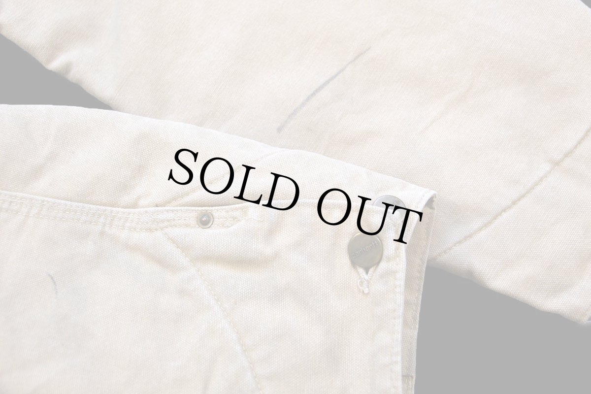 画像8: 90s USA製 carharttカーハート ブランケットライナー ダック地 チョアコート カバーオール 薄茶 R-L (8)