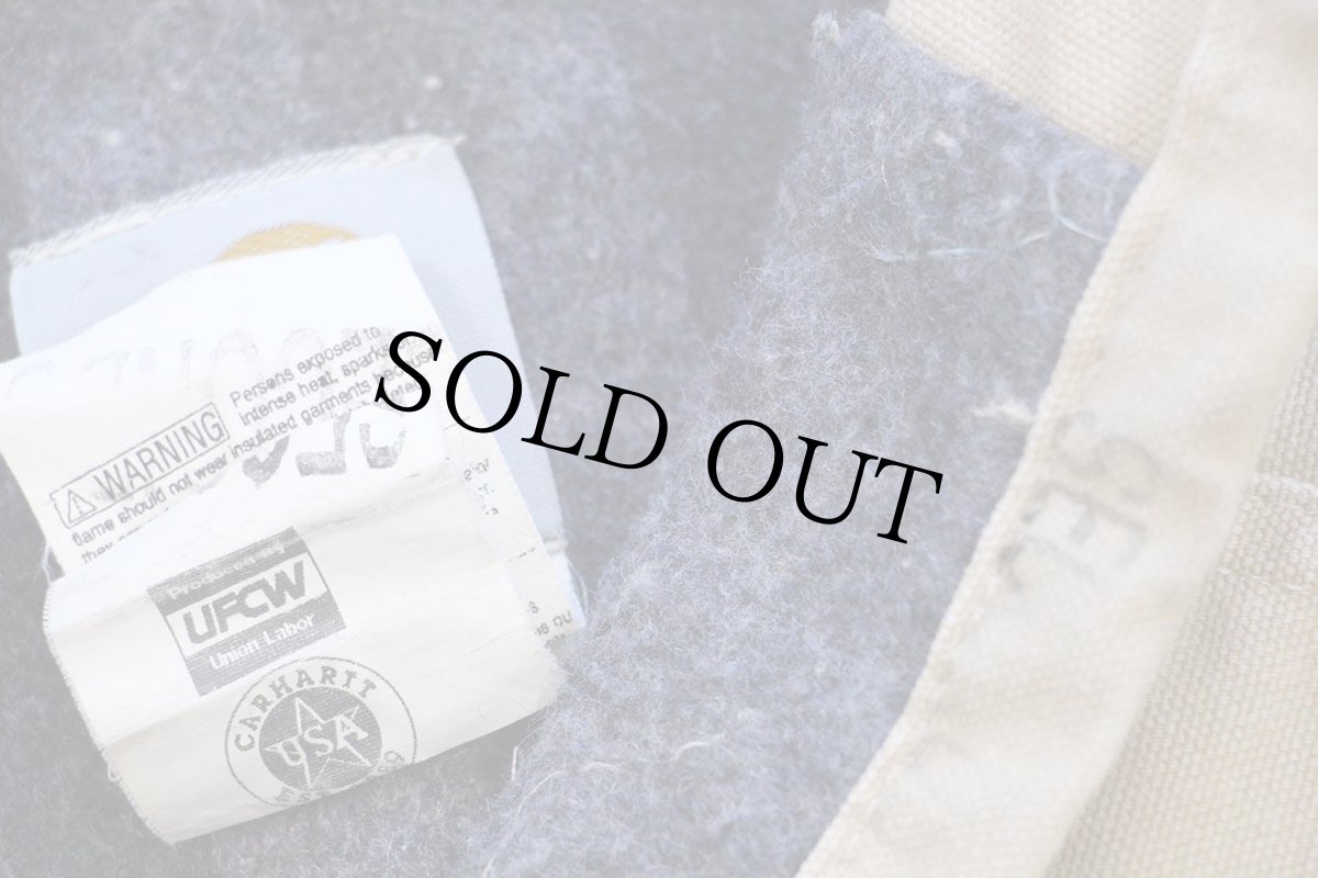 画像5: 90s USA製 carharttカーハート ブランケットライナー ダック地 チョアコート カバーオール 薄茶 R-L (5)