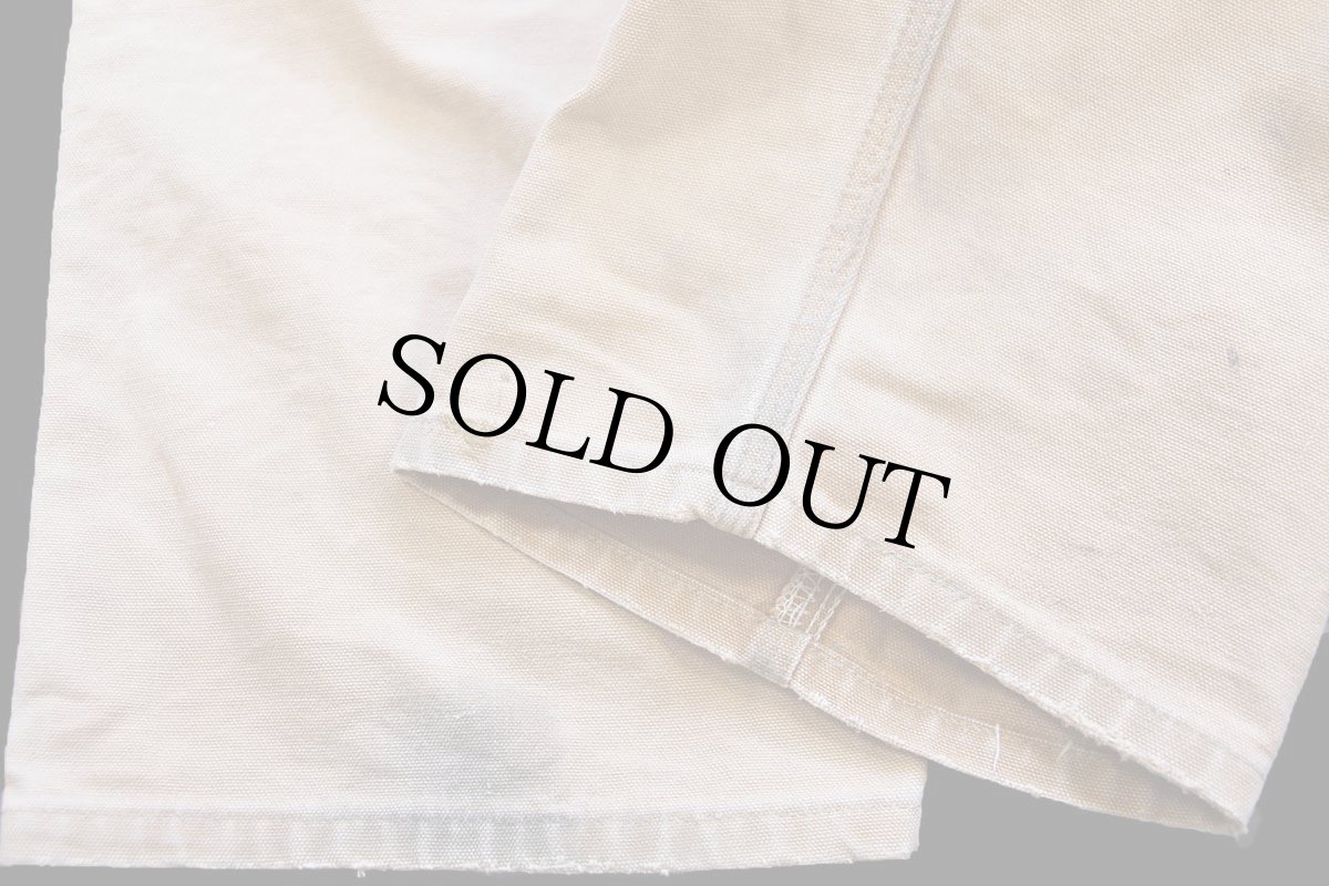 画像8: 90s USA製 carharttカーハート ダブルニー ダック地 ペインターパンツ 茶 フェード W42 L32 (8)