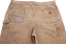 画像5: carharttカーハート ダブルニー ダック地 ペインターパンツ 茶 W42 (5)