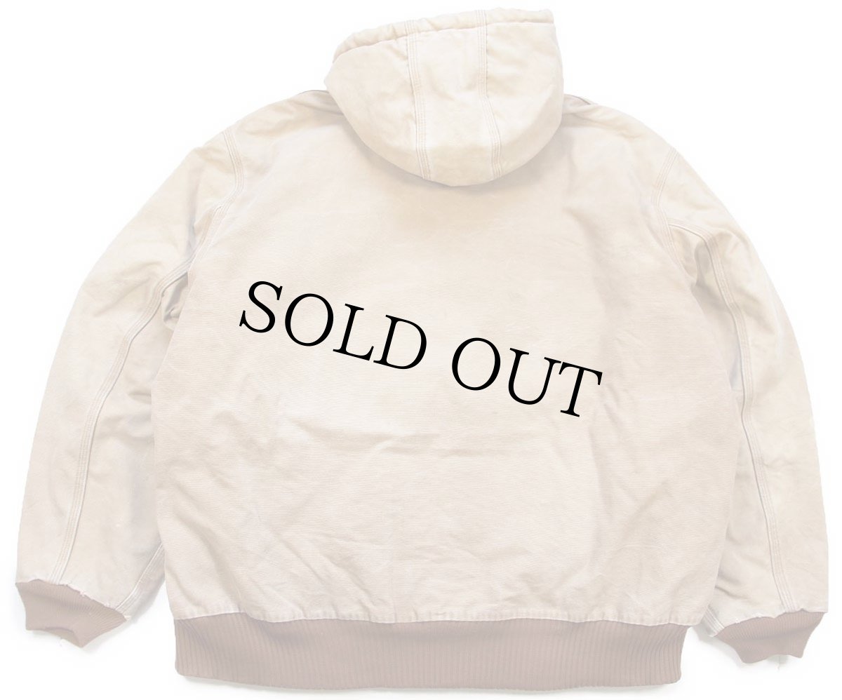 画像2: 90s USA製 carharttカーハート キルティングライナー ダック地 アクティブジャケット パーカー 茶 フェード 特大 (2)