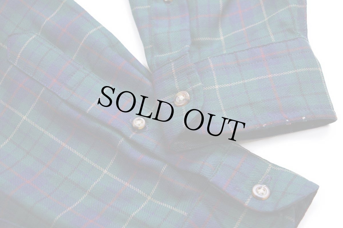 画像7: メキシコ製 SIR PENDLETONサーペンドルトン AUTHENTIC TARTAN タータンチェック ボタンダウン ウーステッド ウールシャツ L (7)