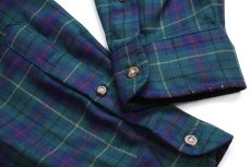 画像7: メキシコ製 SIR PENDLETONサーペンドルトン AUTHENTIC TARTAN タータンチェック ボタンダウン ウーステッド ウールシャツ L (7)
