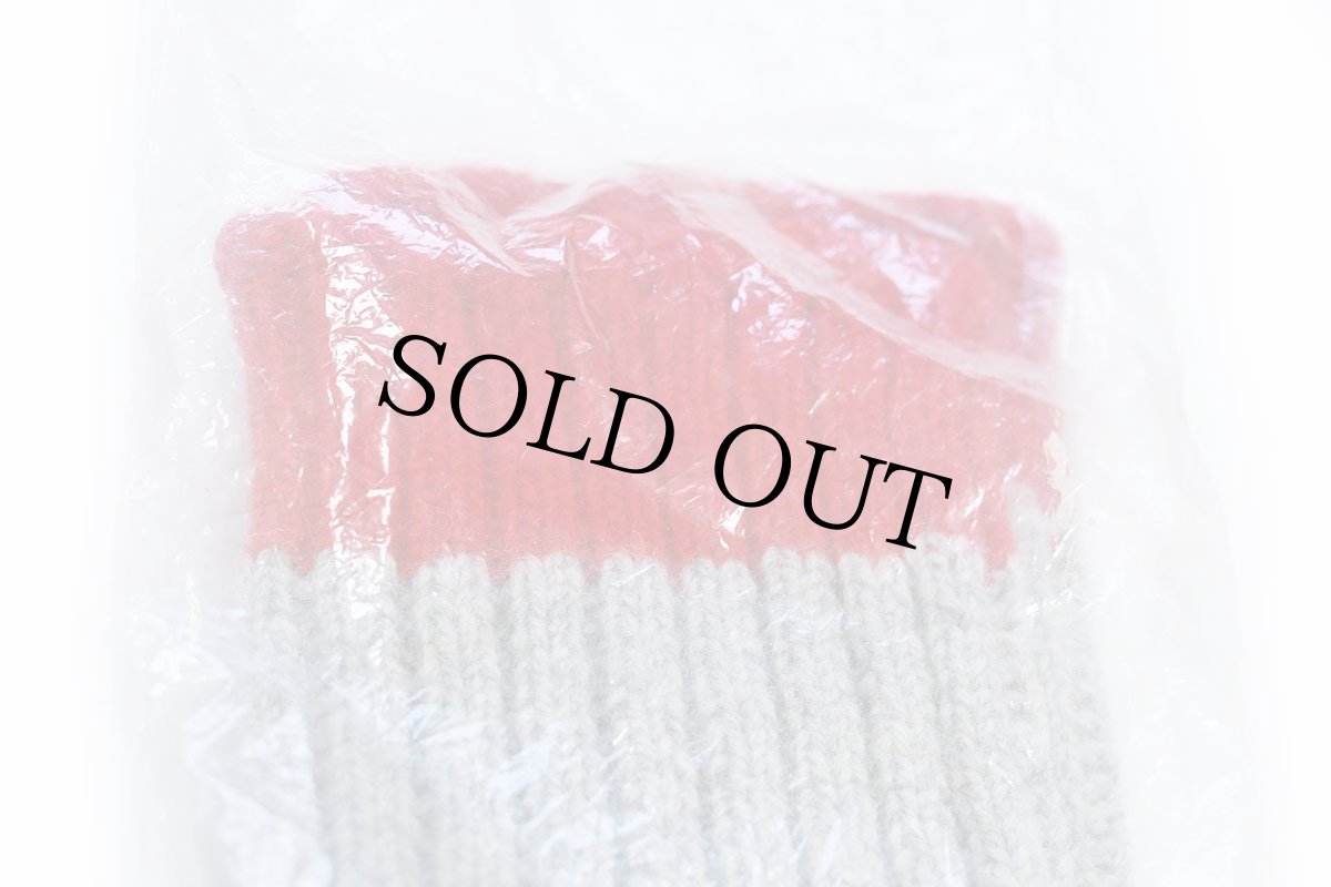 画像4: デッドストック★70s Sears OUTDOOR SOCKS ウールニット アウトドア ソックス 杢グレー×赤 11-12-13★靴下 (4)