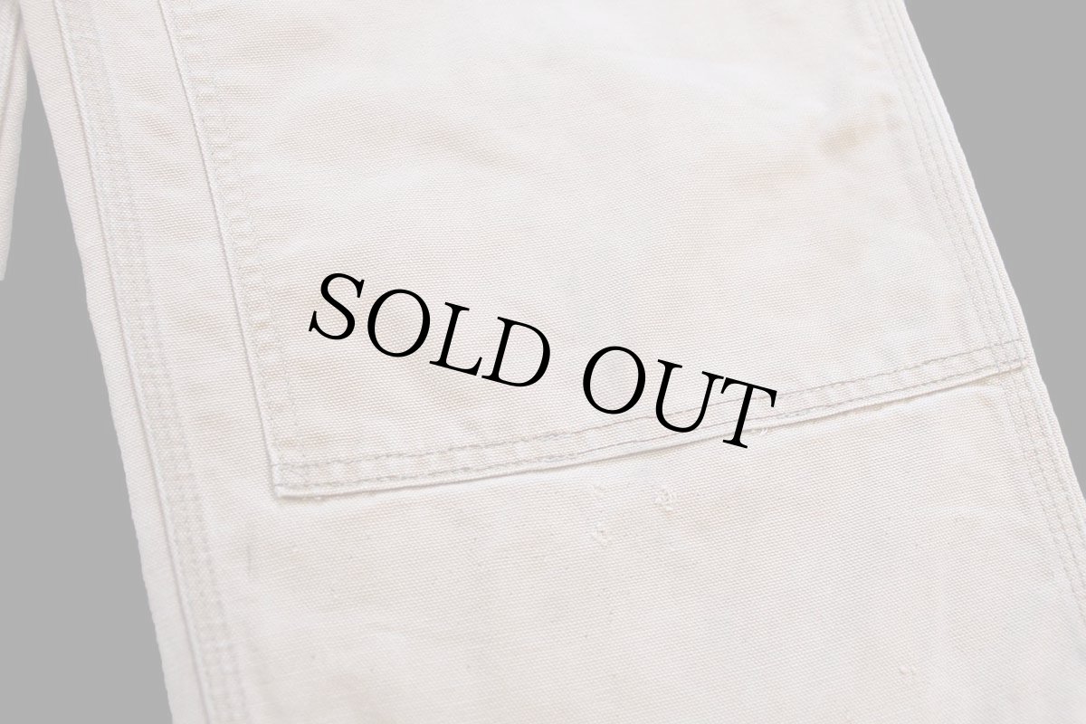 画像7: 90s USA製 carharttカーハート ダブルニー ダック地 ペインターパンツ 茶 フェード W42 L32 (7)