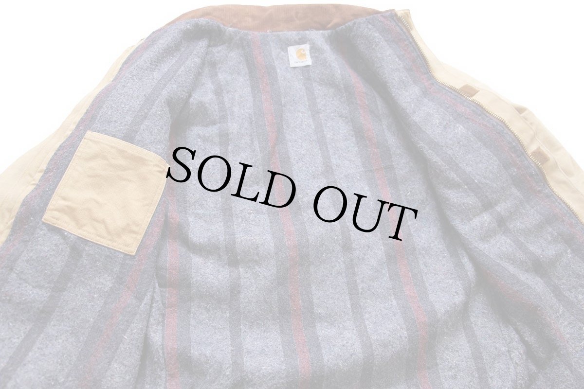 画像4: 90s carharttカーハート ブランケットライナー ダック地 トラディショナル ユーティリティ コート 茶 フェード (4)