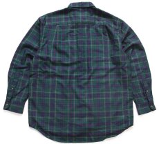画像2: メキシコ製 SIR PENDLETONサーペンドルトン AUTHENTIC TARTAN タータンチェック ボタンダウン ウーステッド ウールシャツ L (2)