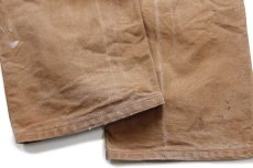 画像9: USA製 carharttカーハート ペンキ飛び ダブルニー ダック地 ペインターパンツ 茶 W32 L32 (9)