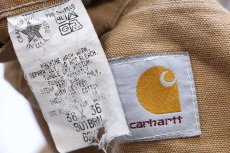 画像6: 90s USA製 carharttカーハート ペンキ飛び ダブルニー ダック地 ペインターパンツ 茶 W38 L36 (6)