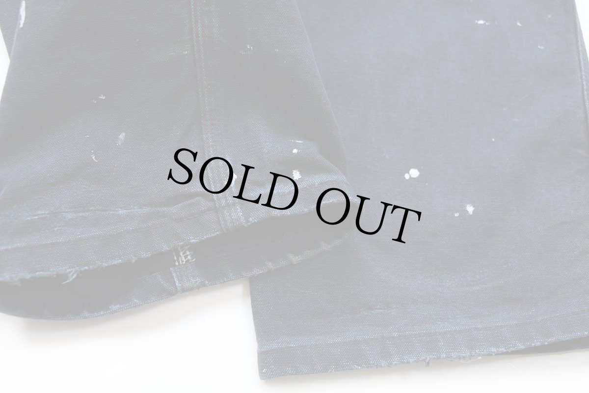 画像9: USA製 carharttカーハート ペンキ飛び ダブルニー ダック地 ペインターパンツ 黒 W33 (9)