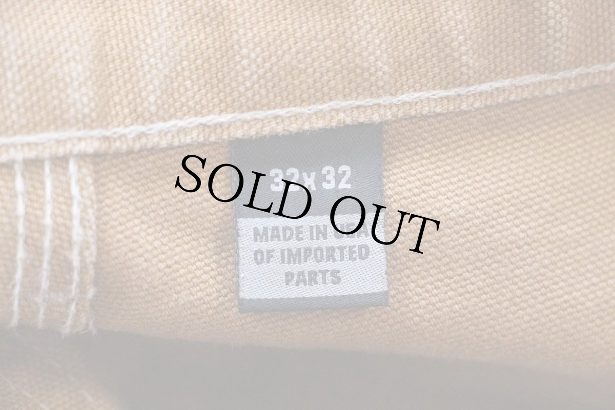 画像7: USA製 carharttカーハート ペンキ飛び ダブルニー ダック地 ペインターパンツ 茶 W32 L32 (7)