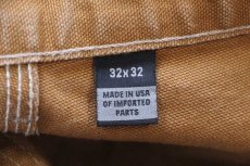 画像7: USA製 carharttカーハート ペンキ飛び ダブルニー ダック地 ペインターパンツ 茶 W32 L32 (7)
