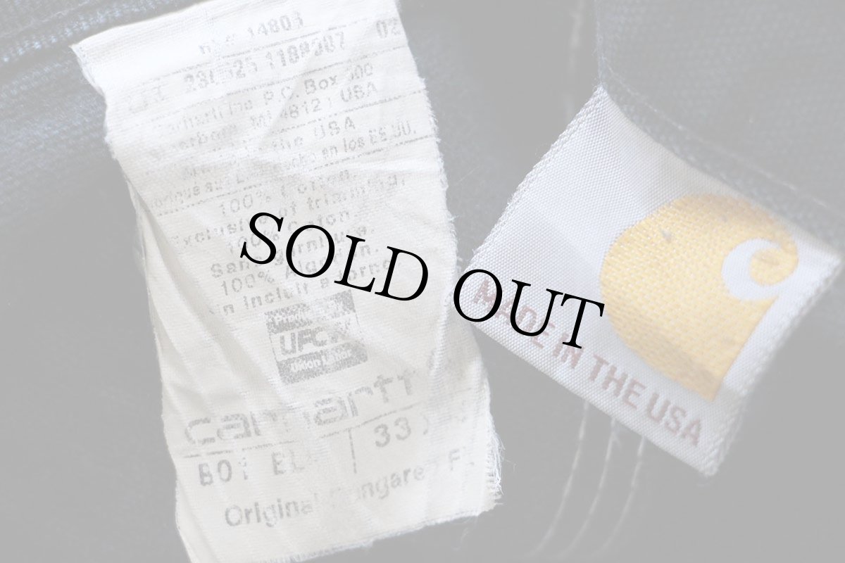 画像6: USA製 carharttカーハート ペンキ飛び ダブルニー ダック地 ペインターパンツ 黒 W33 (6)