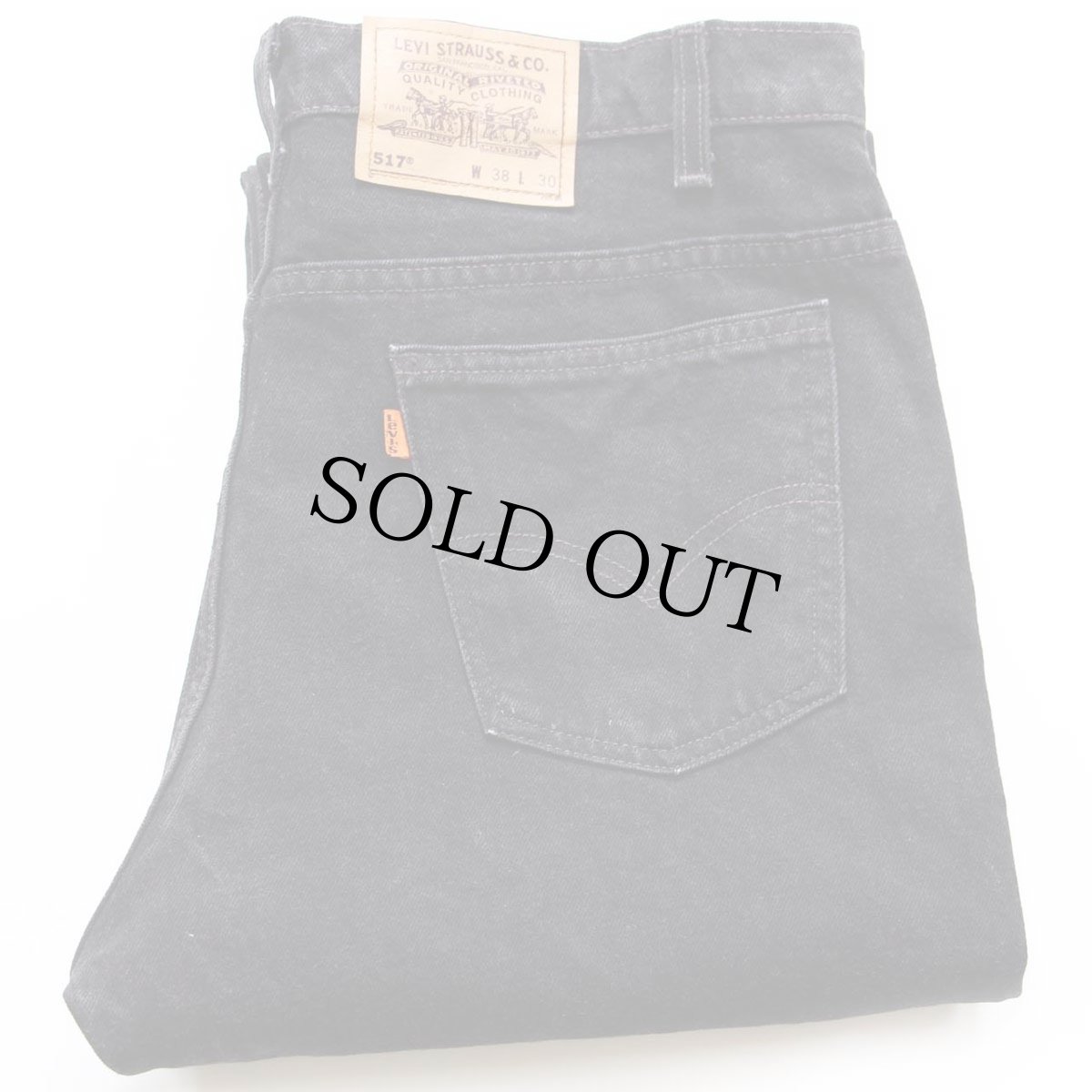 画像1: 90s USA製 Levi'sリーバイス 517 ブラック デニムパンツ W38 L30★ブーツカット (1)