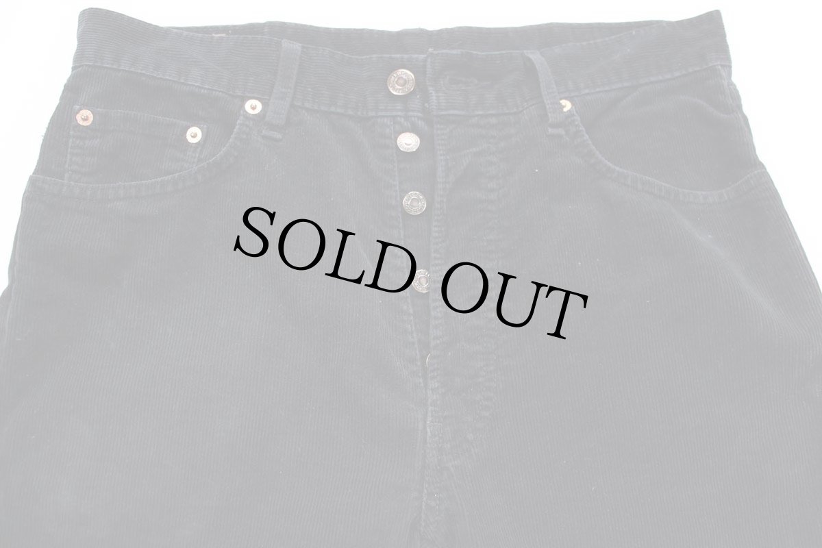 画像4: 90s Levi'sリーバイス 551 コットン コーデュロイパンツ カスタム 黒 W33★ユーロ (4)