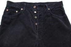画像4: 90s Levi'sリーバイス 551 コットン コーデュロイパンツ カスタム 黒 W33★ユーロ (4)