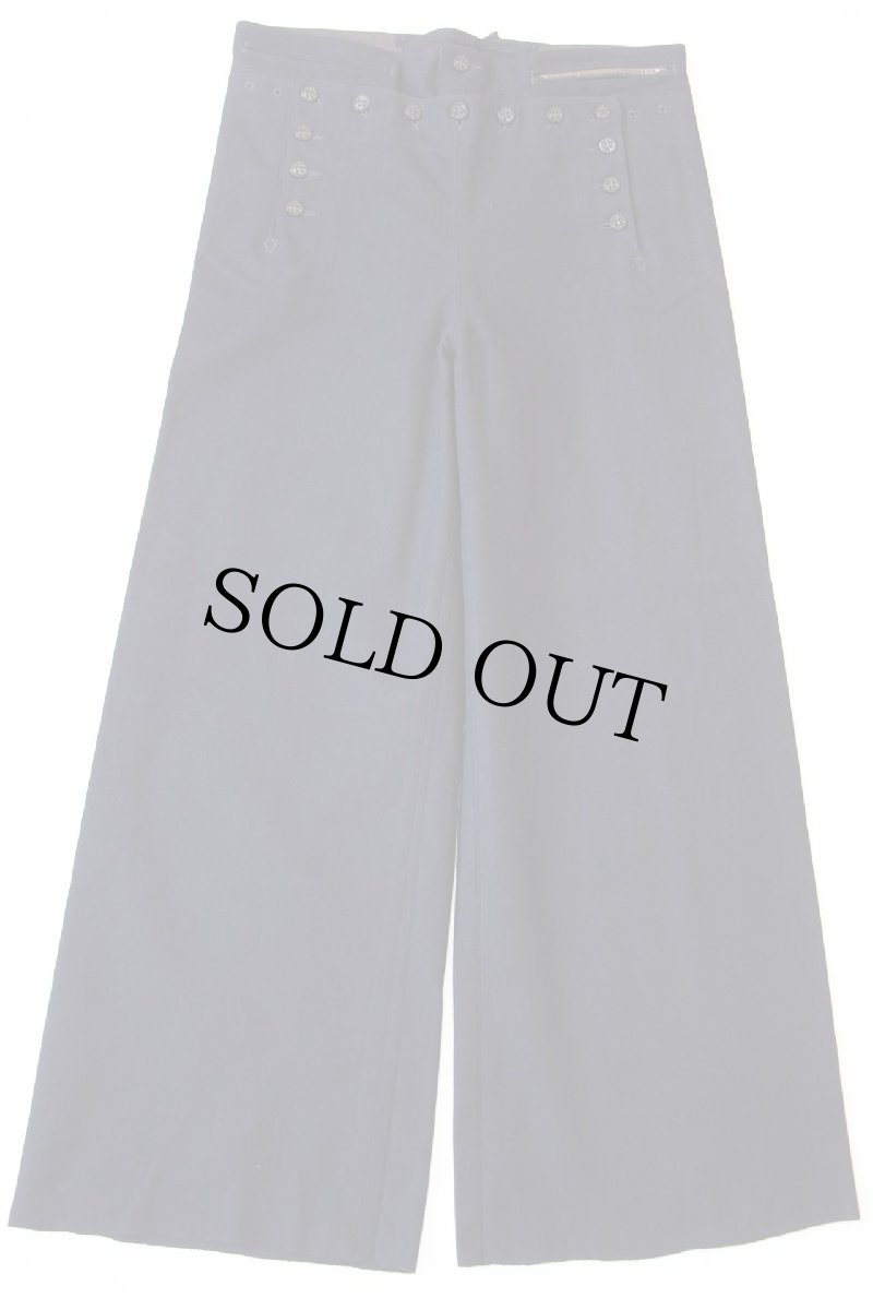 画像2: 40s 米軍 U.S.NAVY NAVAL メルトン ウール セーラーパンツ 濃紺 W33 (2)