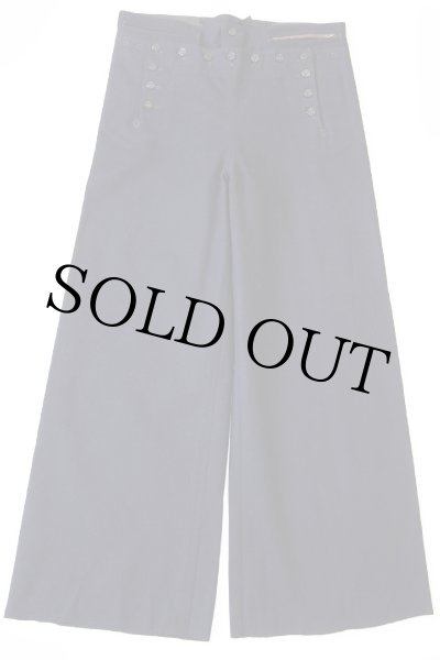 40s 米軍 U.S.NAVY NAVAL メルトン ウール セーラーパンツ 濃紺 W33