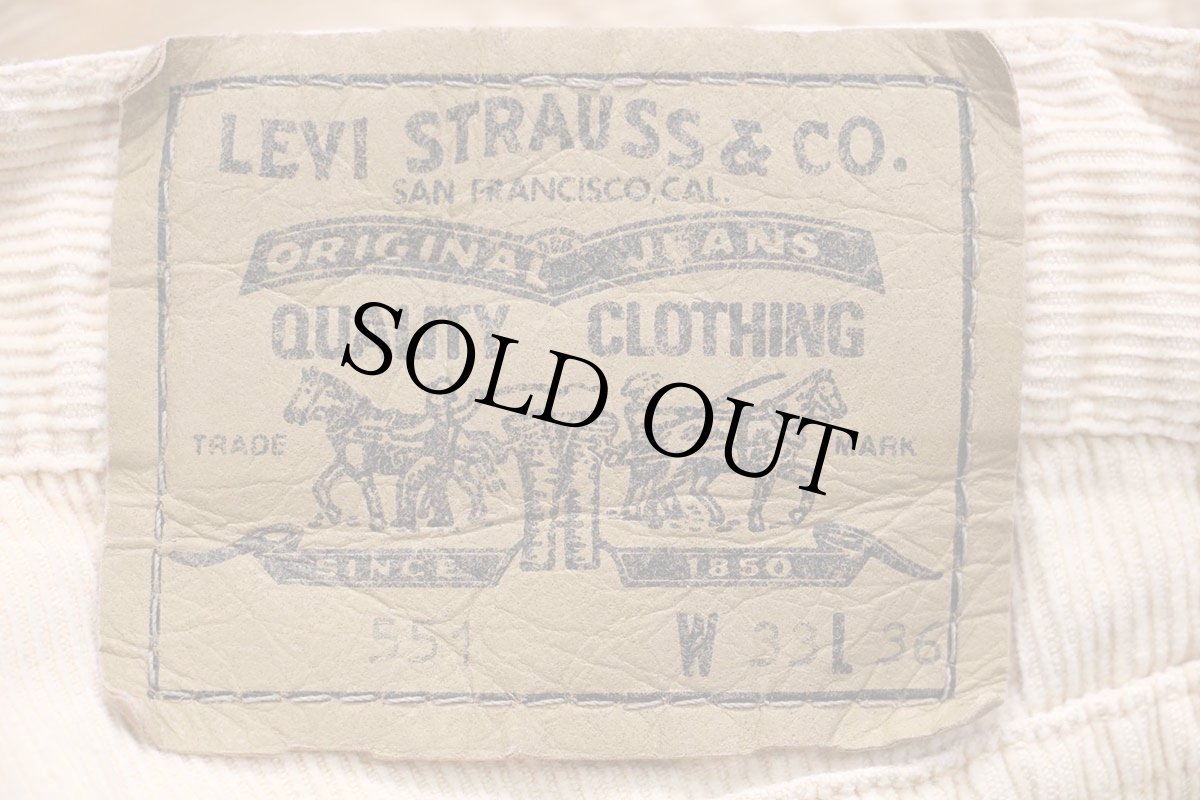 画像6: 90s イタリア製 Levi'sリーバイス 551 コットン コーデュロイパンツ 薄橙 W33★ユーロ (6)