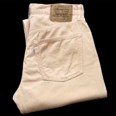 画像1: 90s イタリア製 Levi'sリーバイス 551 コットン コーデュロイパンツ 薄橙 W33★ユーロ (1)