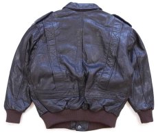 画像2: イタリア製 CUERO A-2タイプ パッチ付き キルティングライナー フライト レザージャケット 焦げ茶 キッズM (2)