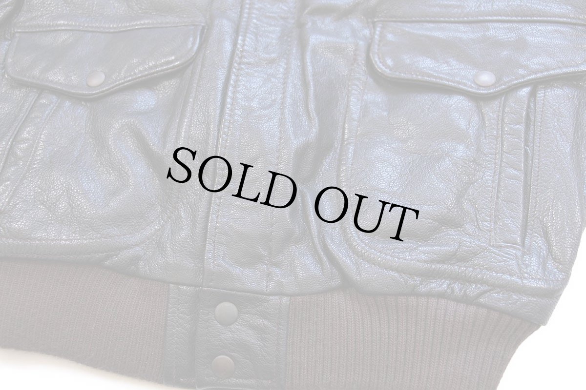 画像6: イタリア製 CUERO A-2タイプ パッチ付き キルティングライナー フライト レザージャケット 焦げ茶 キッズM (6)