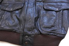 画像6: イタリア製 CUERO A-2タイプ パッチ付き キルティングライナー フライト レザージャケット 焦げ茶 キッズM (6)