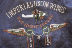 画像4: aerodrome IMPERIAL UNION WINGS 飛行機 刺繍 キルティングライナー フライト レザージャケット 焦げ茶 キッズ (4)