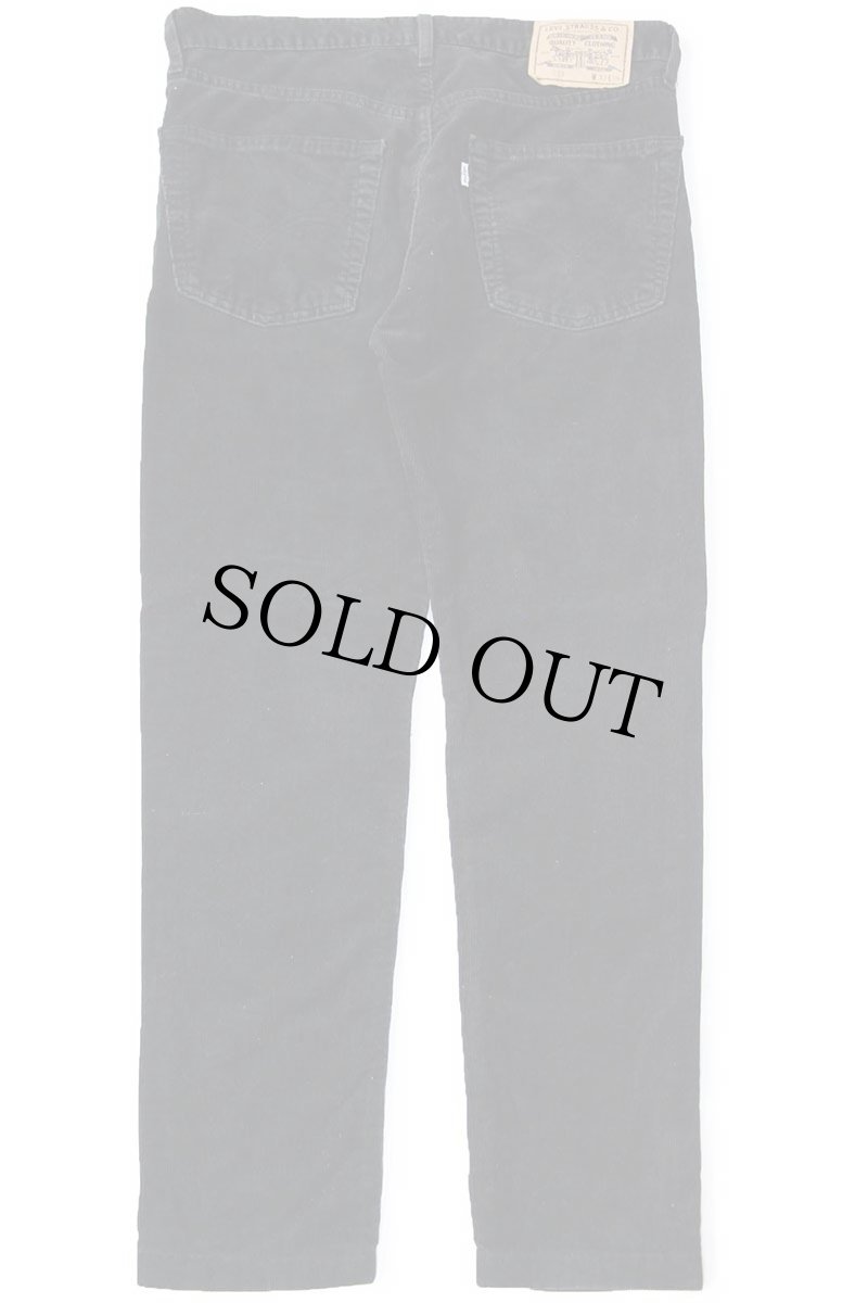 画像3: 90s Levi'sリーバイス 551 コットン コーデュロイパンツ カスタム 黒 W33★ユーロ (3)